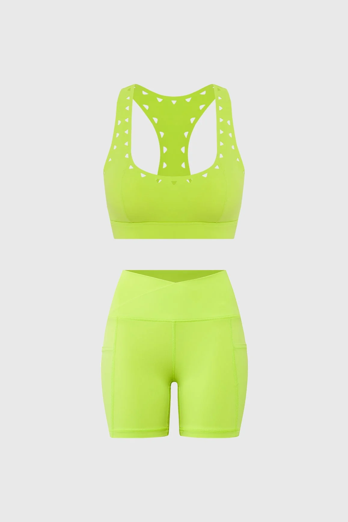 Racerback Laser Cut Sports Bra & V-Waist Vigorous Short