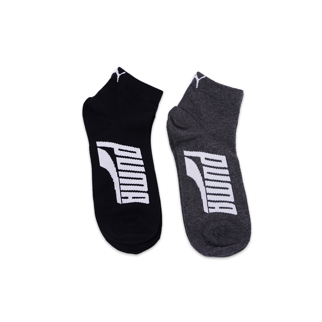 PUMA Unisex's Quarter Casual Socks Multi Color 2 Pairs Black & Grey- 701234115001