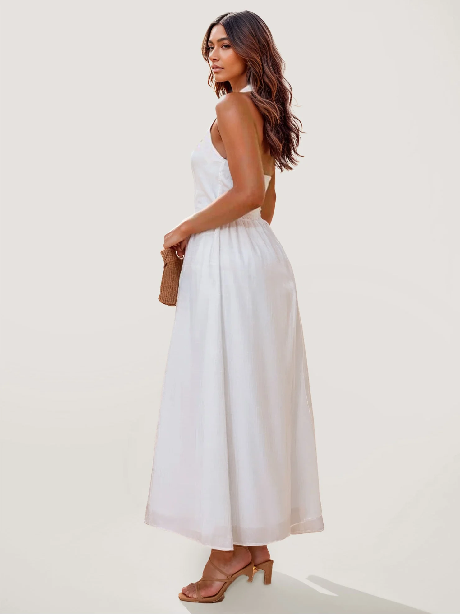 Halter Neck Midi Dress