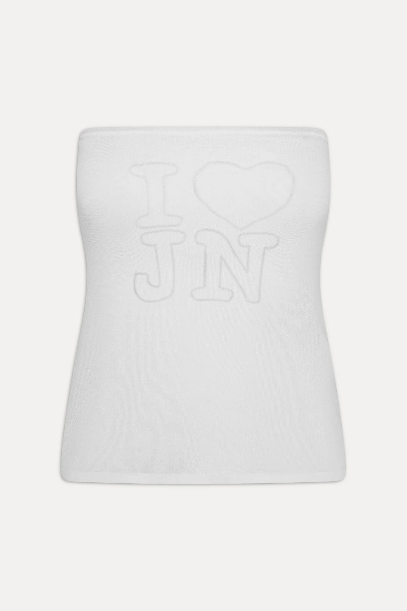 x JENNIE Margot Knit Tube Top - Optic White