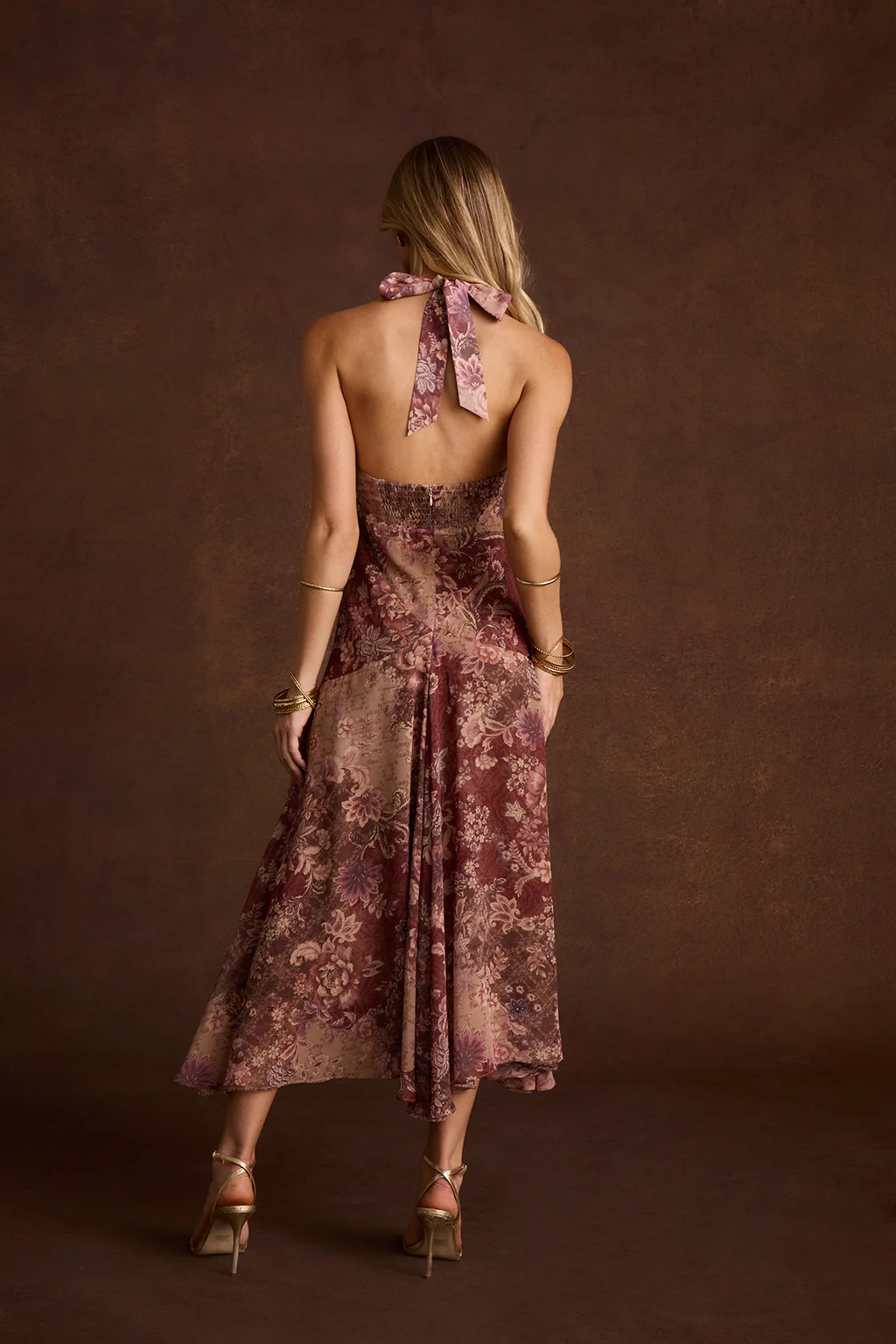Darcy Berry Floral Chiffon Maxi Dress