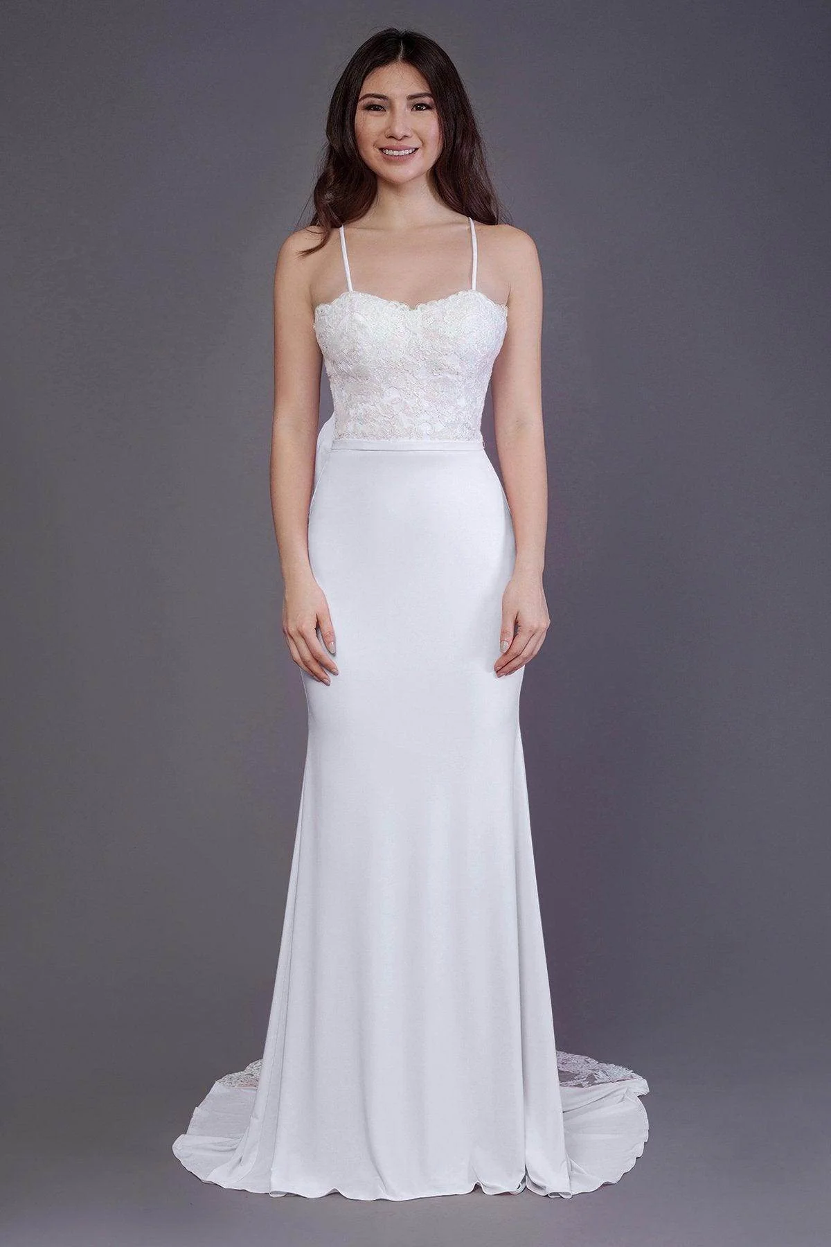 Mermaid Sweep Train Knitted Fabric Bridesmaid Dress PR3565