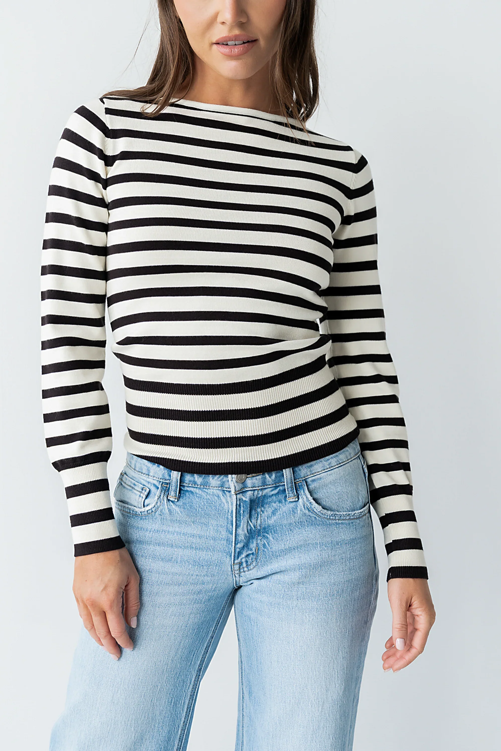 Waldorf Striped Top in Black