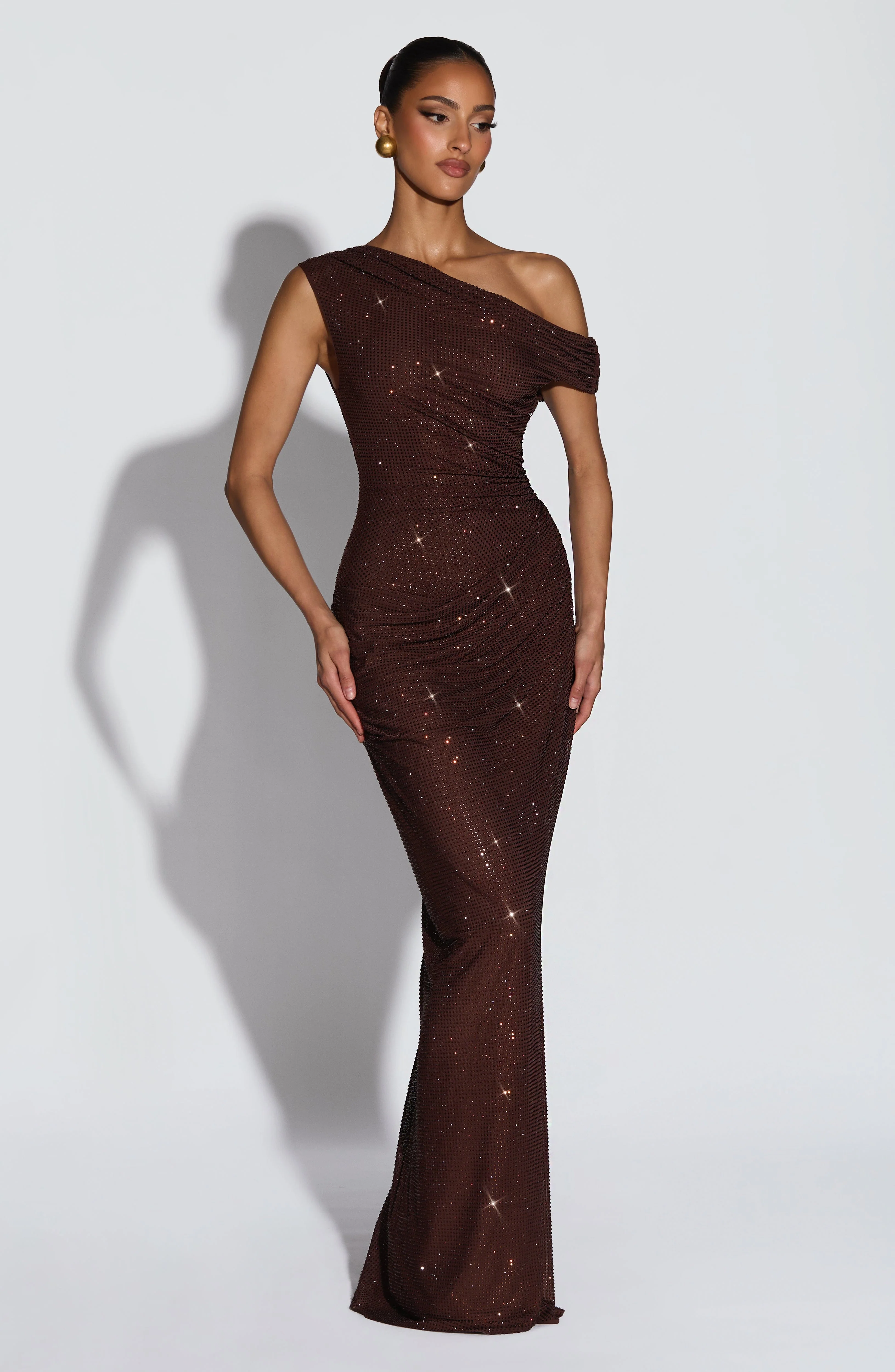 Ottilie Maxi Dress - Plum Brown
