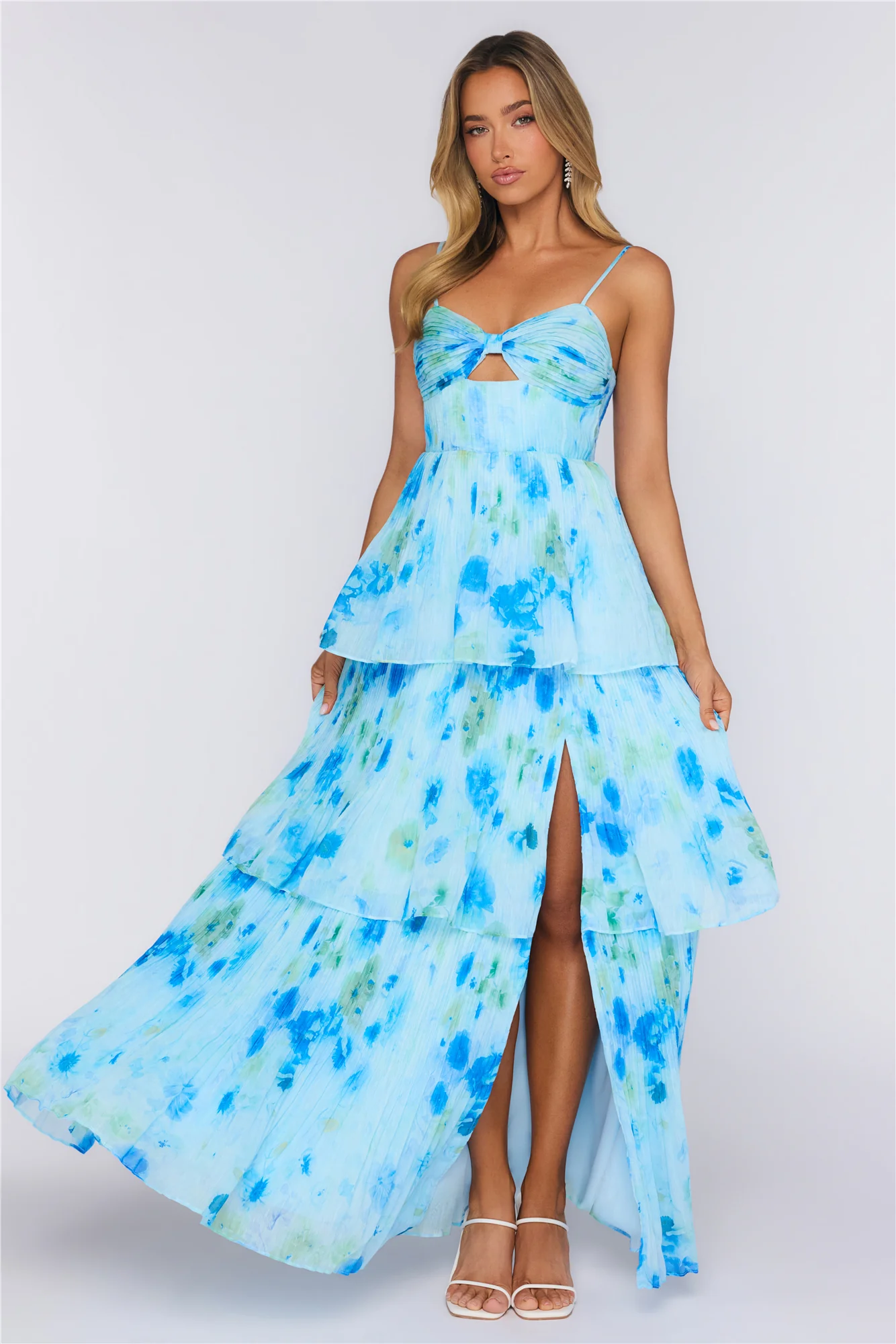 Pretty Little Petals Maxi Dress Blue