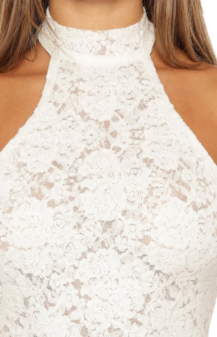 All Yours White Lace Mini Dress - luluinthesky