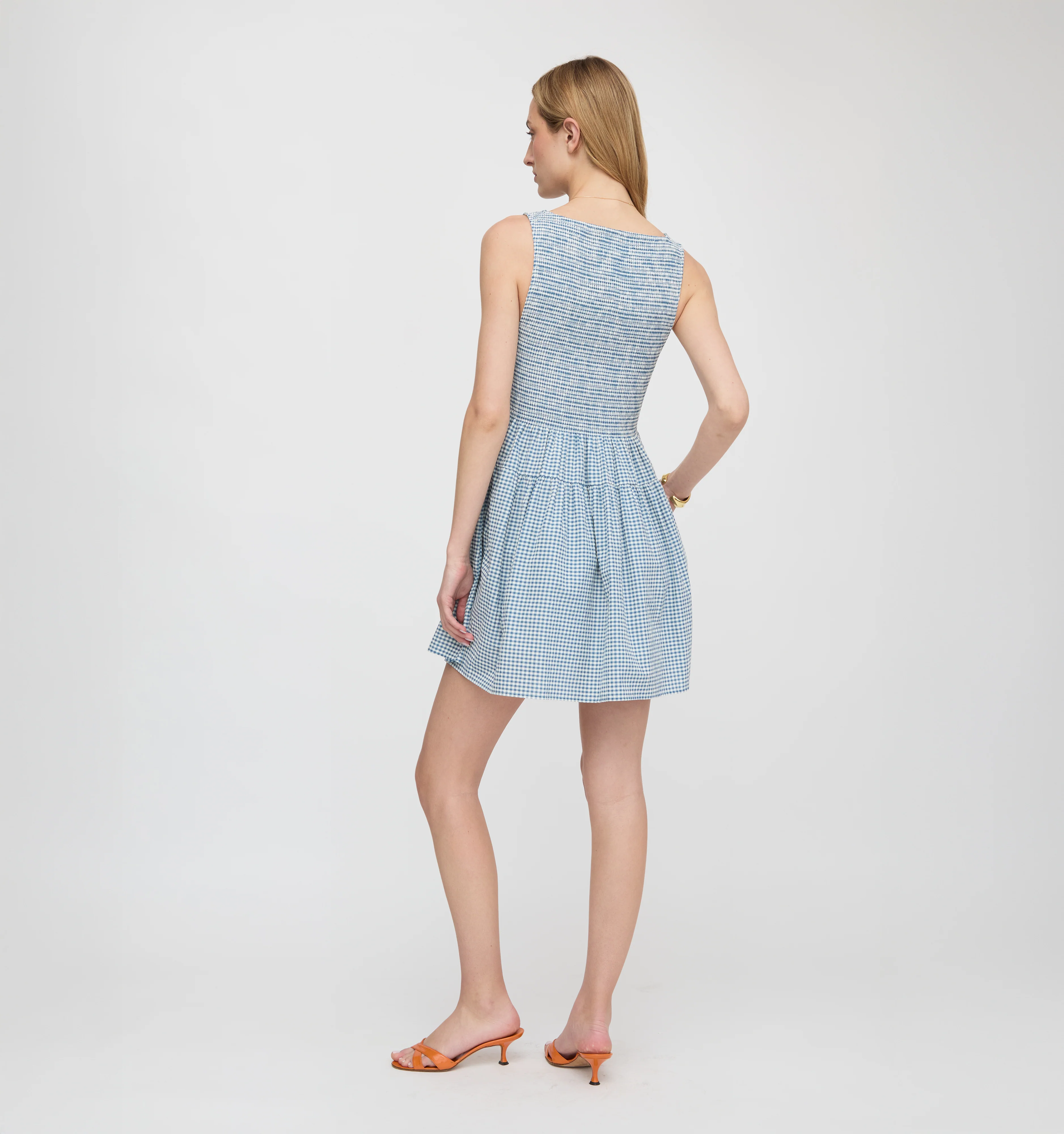 The Cosima Mini Nap Dress - Lagoon Gingham