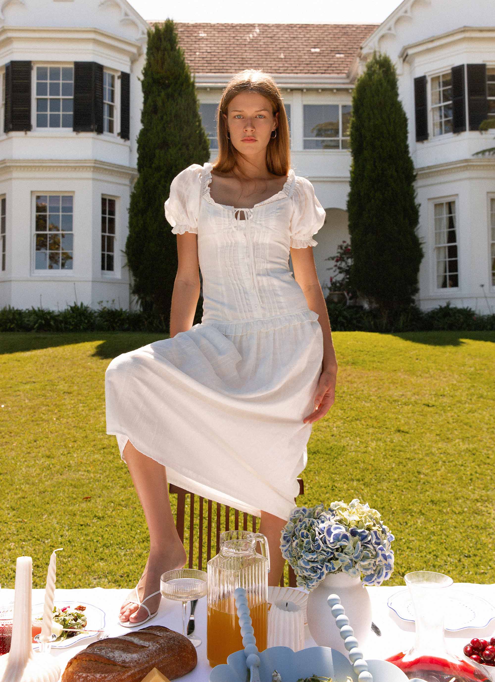 Hundred Percent Midi Dress - White - luluinthesky