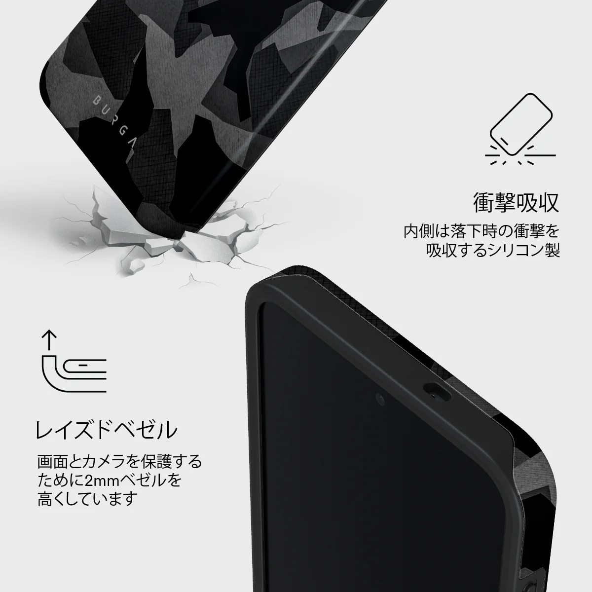 Night Black Camouflage - Samsung Galaxy S26 FE ケース