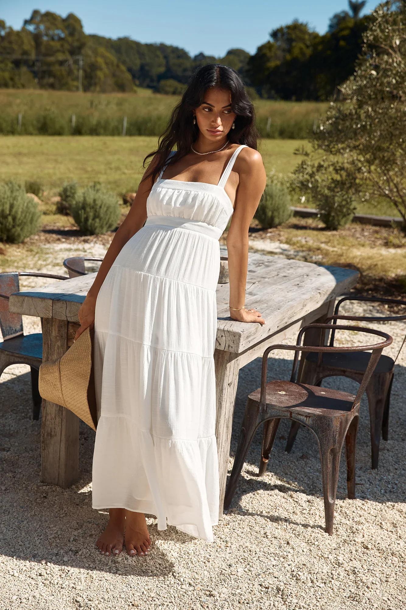 Shooting Stars Maxi Dress White