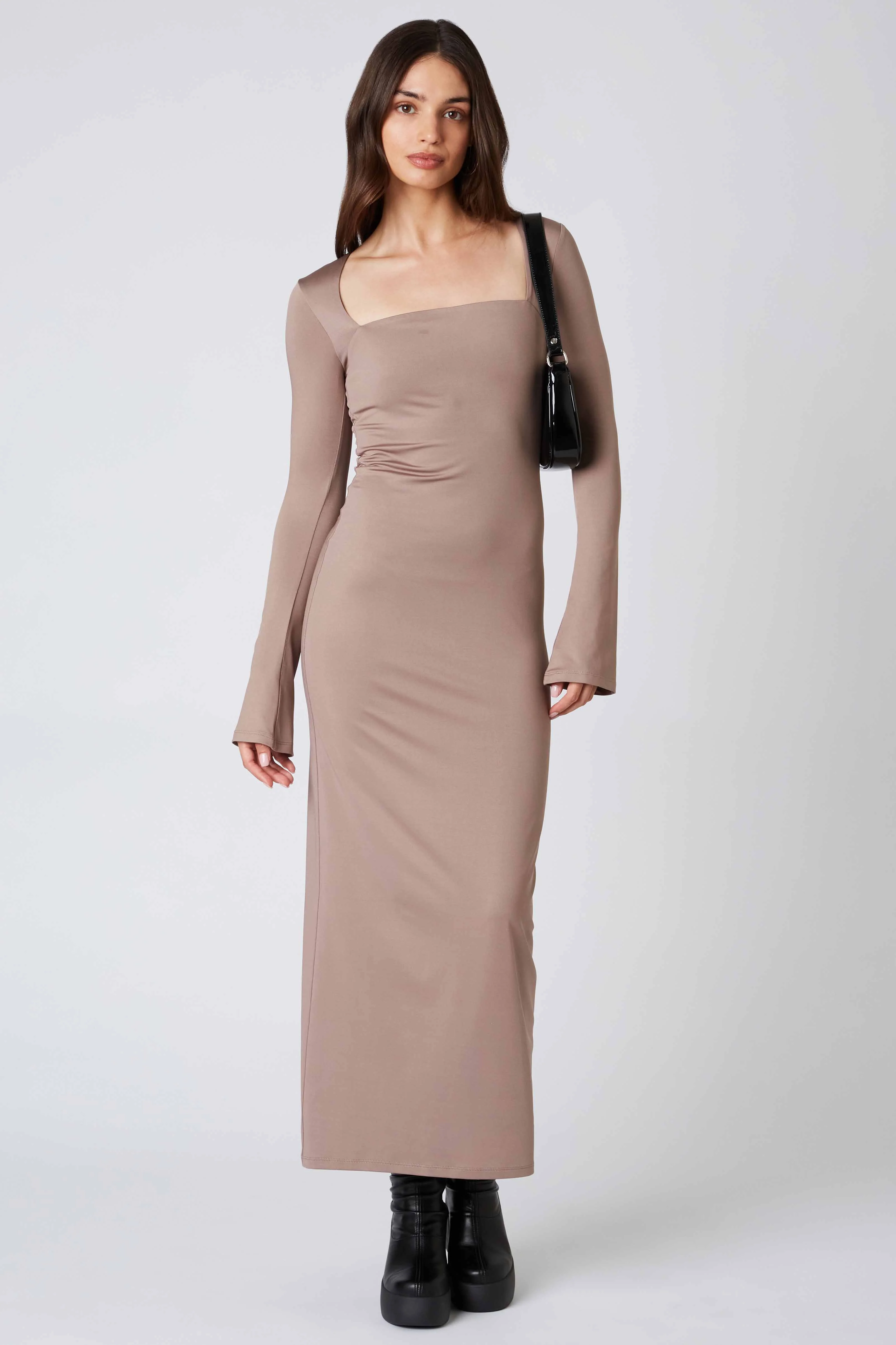 Long Sleeve Square Neck Maxi Dress