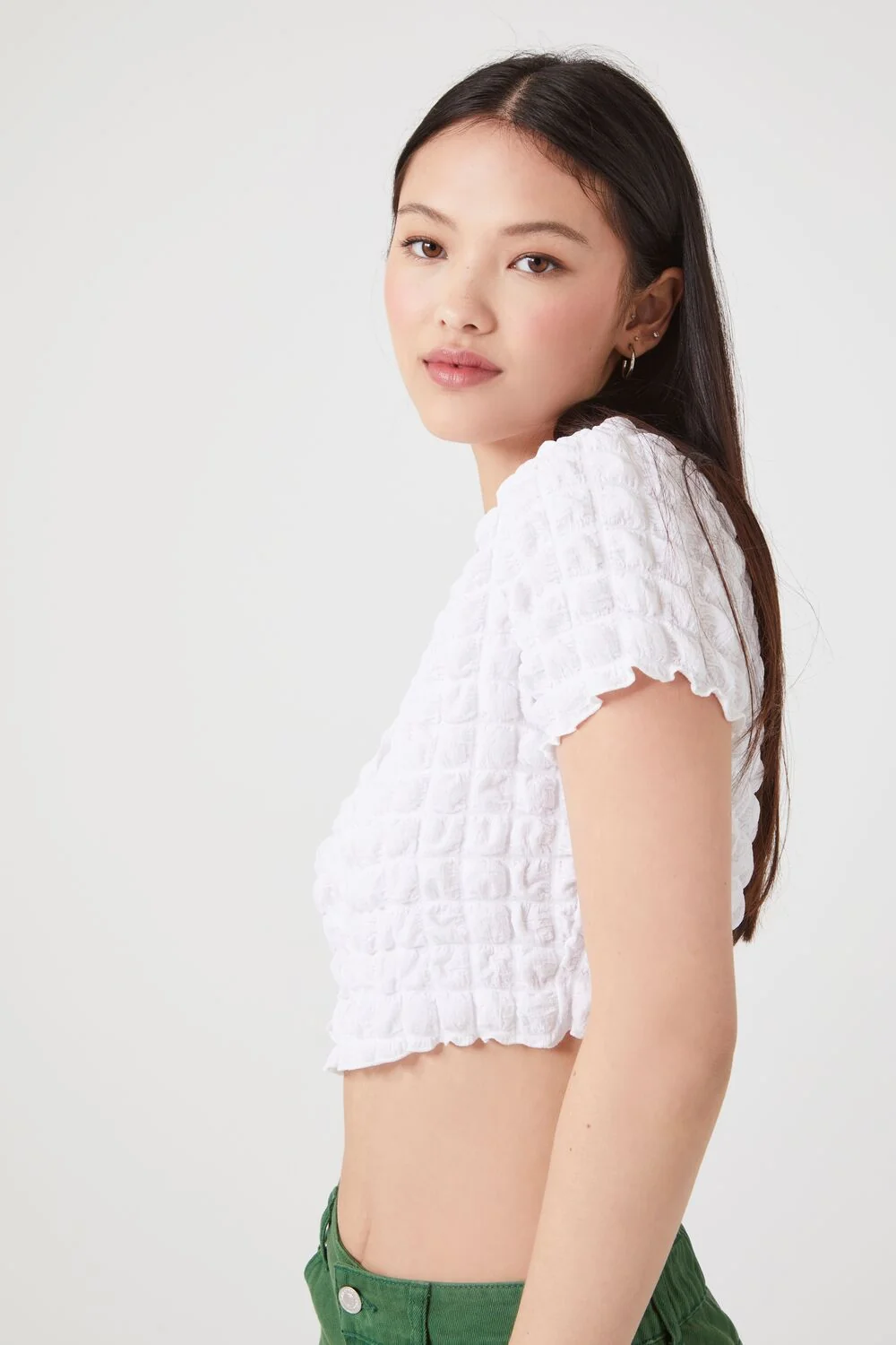 Textured Cutout Crop Top