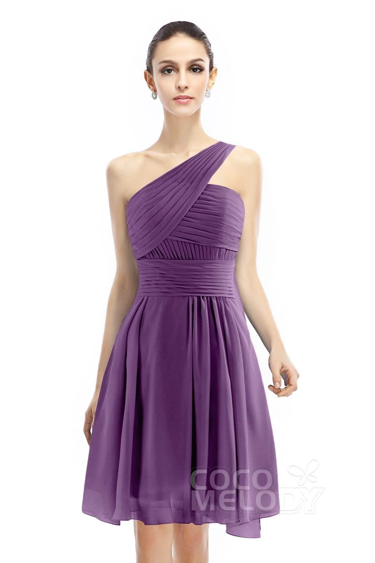 A-Line Knee Length Chiffon Bridesmaid Dress COZK1401C