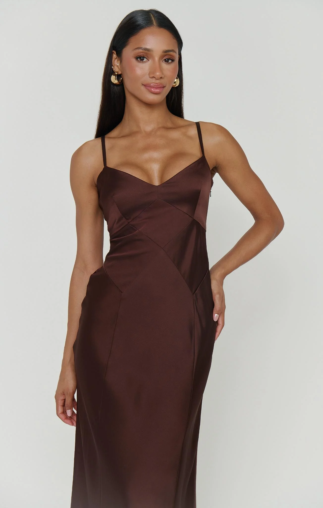 Logan Dress ~ Chocolate Luxe Satin