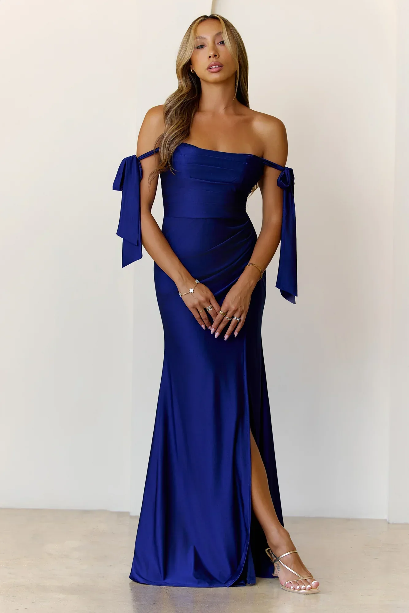 Whispers Of Dusk Off Shoulder Maxi Dress