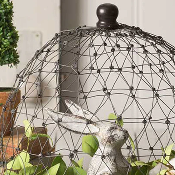 French Chicken Wire Cloche with Tray