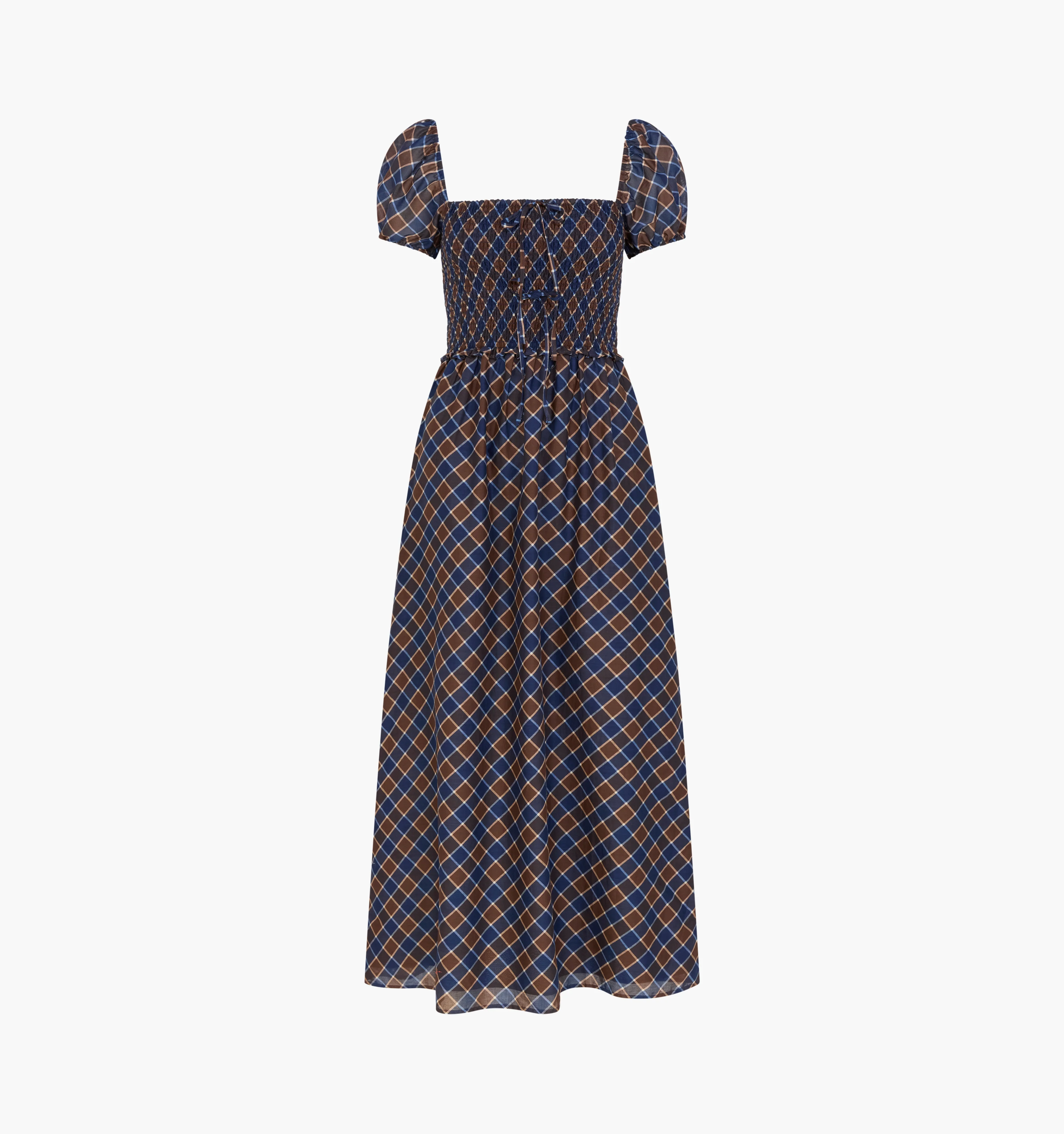 The Aster Nap Dress -  Wilshire Plaid Chocolate/Navy