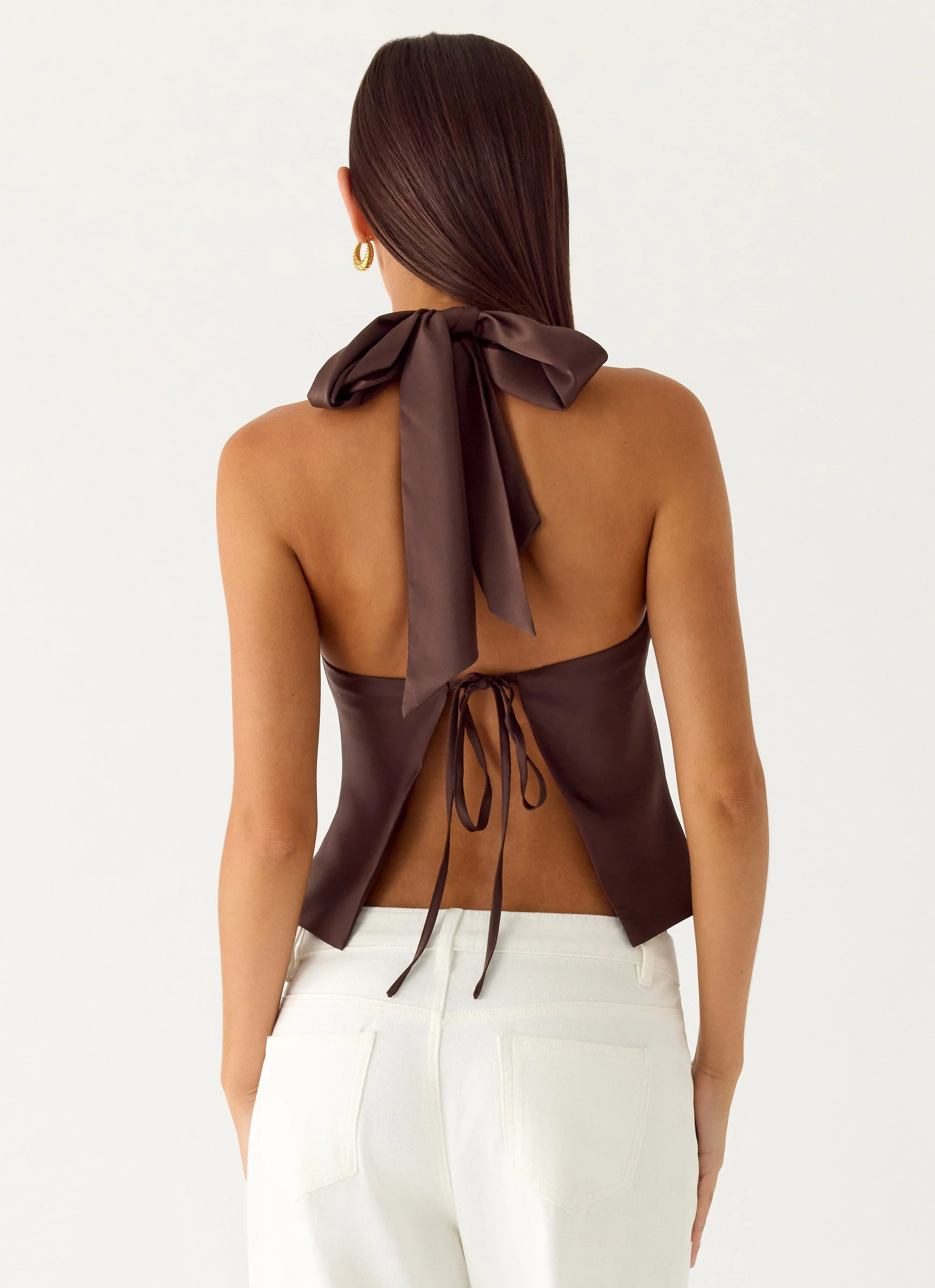 Maddox Scarf Top - Chocolate - luluinthesky