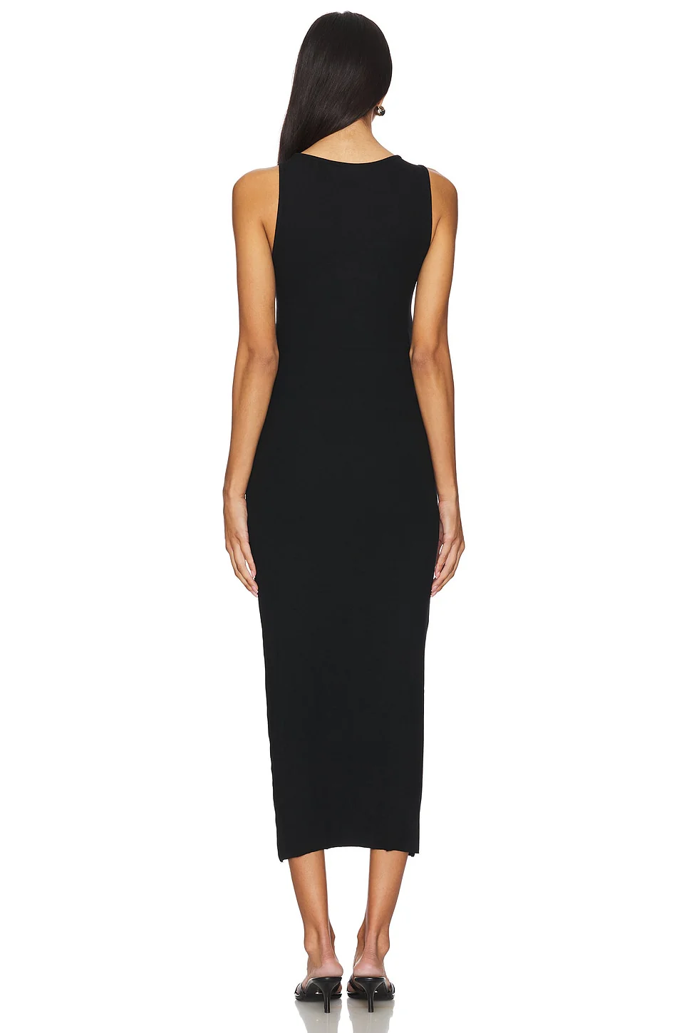 Soft Rib Boat Neck Midi Dress