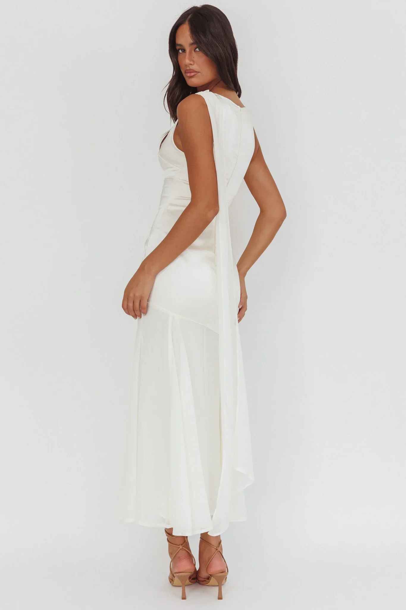 Meliza Keyhole Bust Maxi Dress Oyster