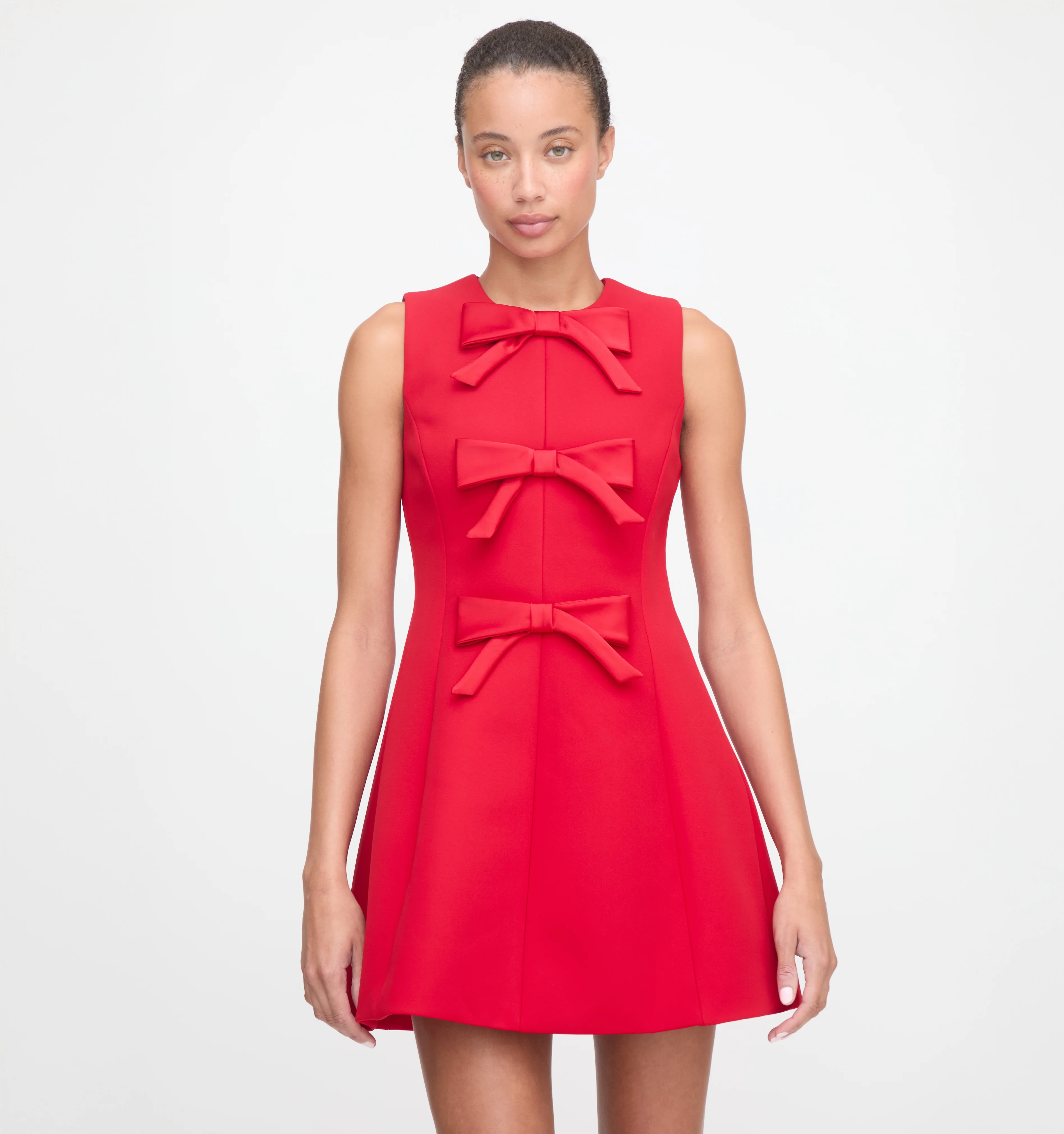 The Blythe Bow Dress - Red with Red Bows