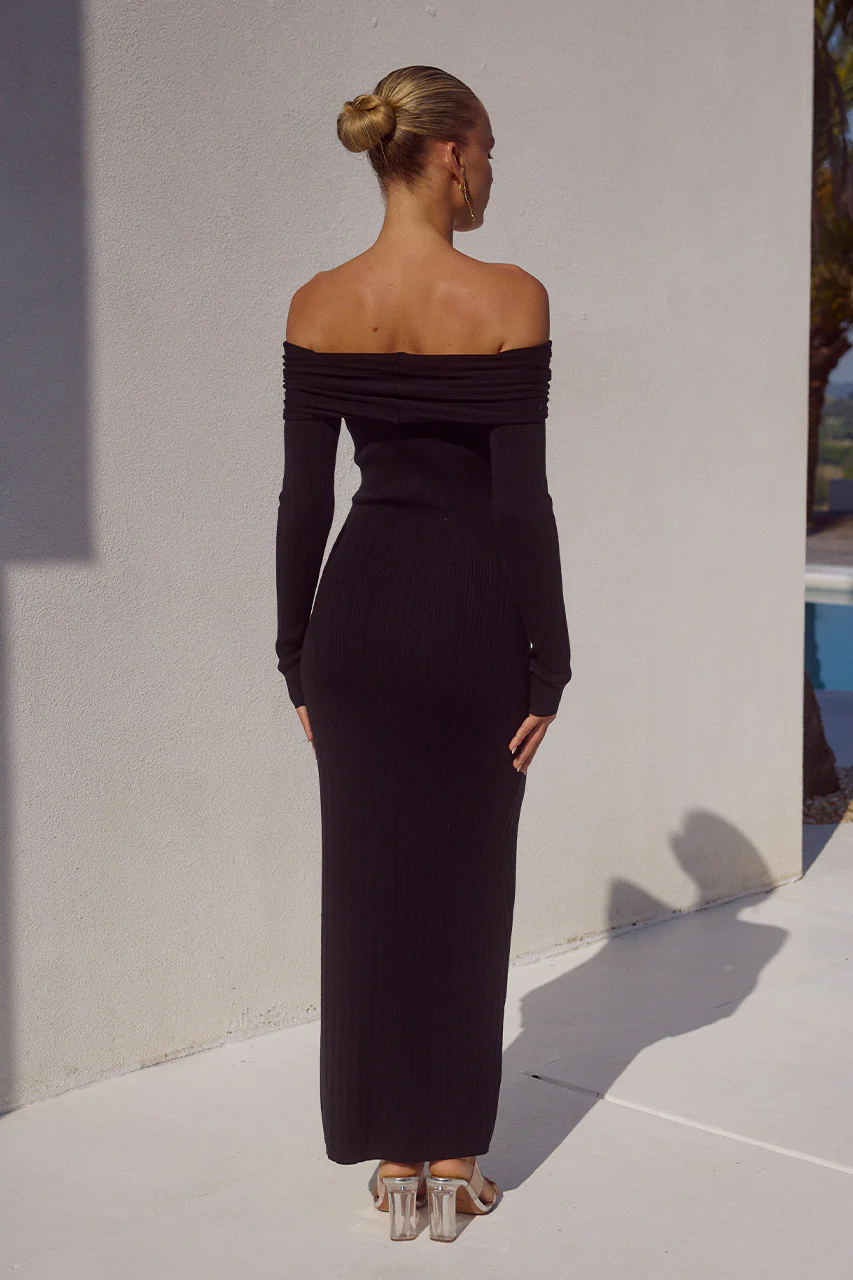 AIRILIE MIDI DRESS - BLACK