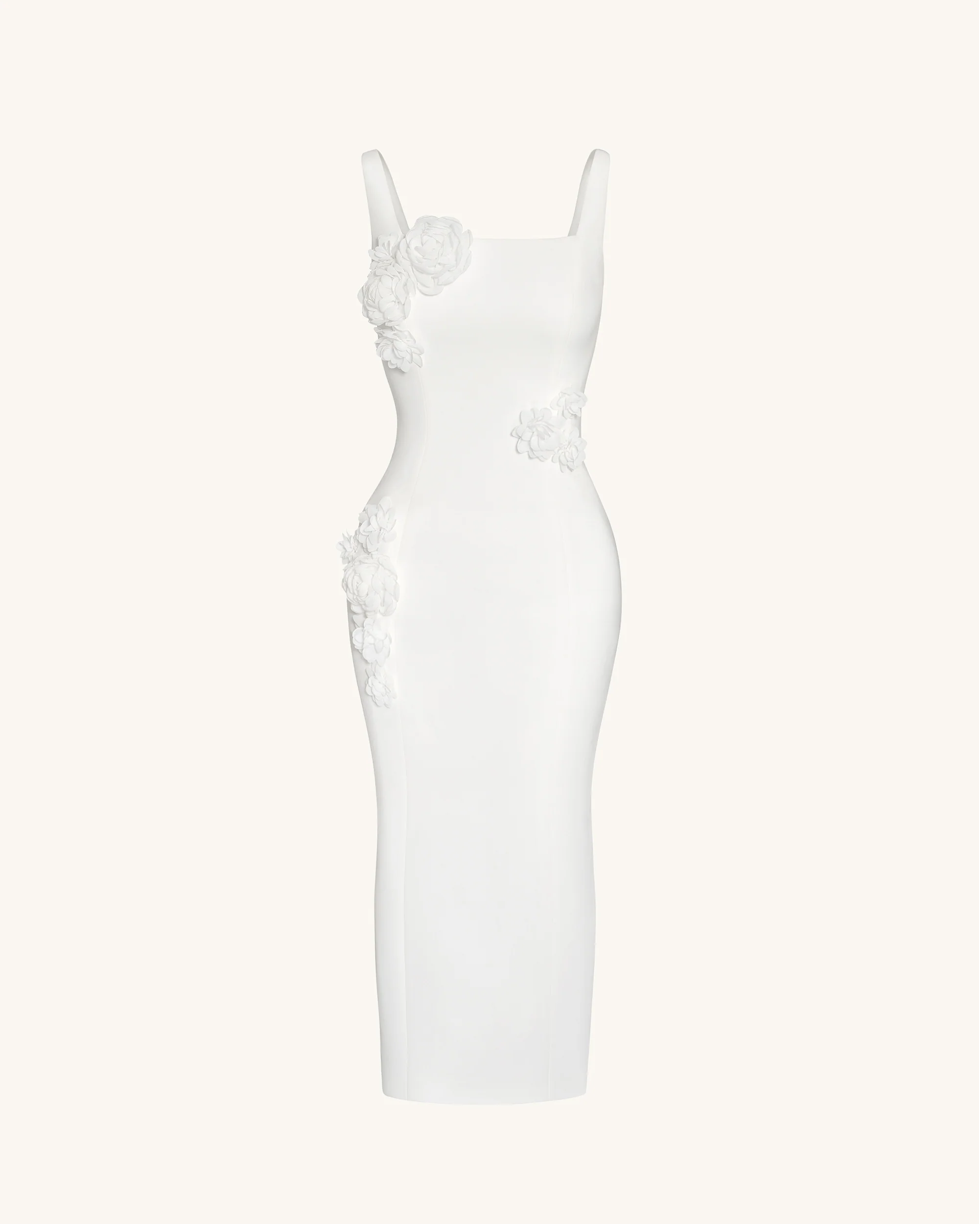 Garden Grace Sheath Dress - White - FASHION NOB