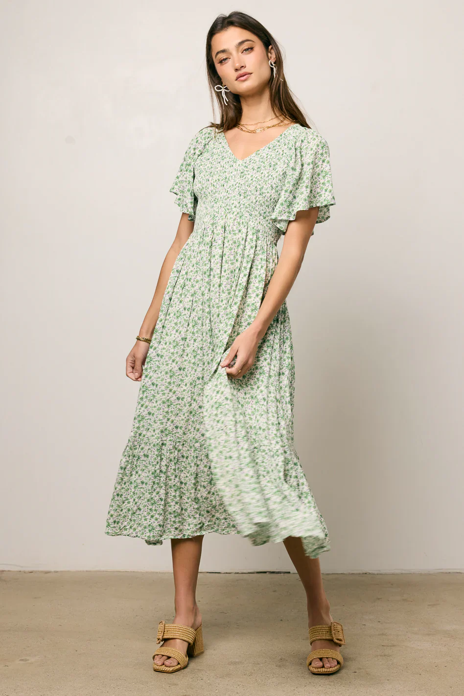 Lily Smocked Midi Dress