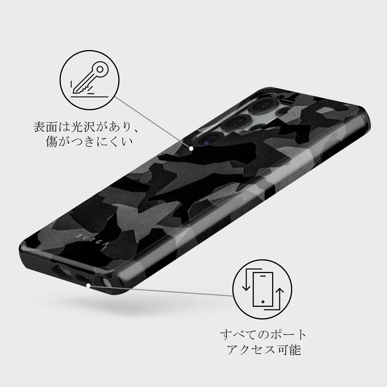 Night Black Camouflage - Samsung Galaxy S25 Ultra ケース