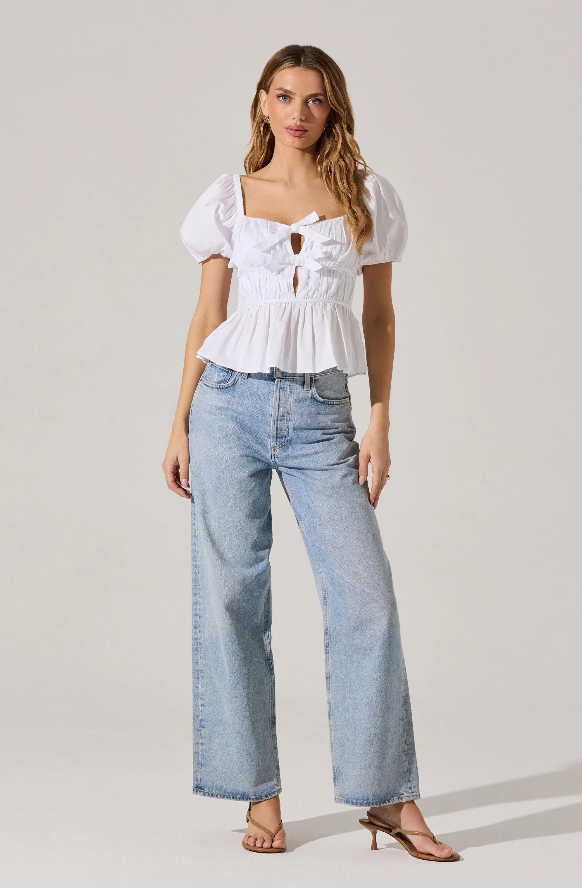 Bow Front Peplum Top