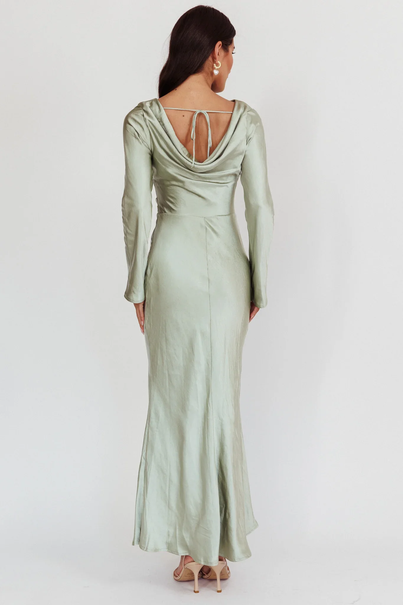 Loveland Cowl Back Midi Dress Sage