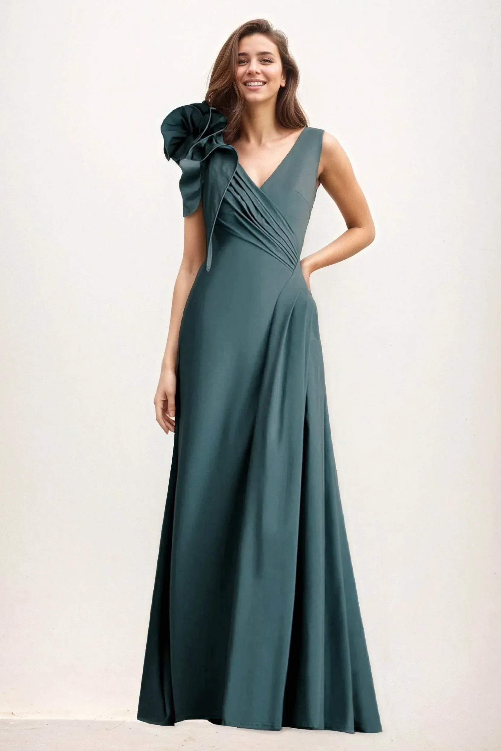 A-Line Maxi Elastic Cloth Wedding Guest Dress CG0275