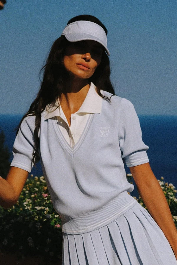 Riviera Layered Collared Knit Top