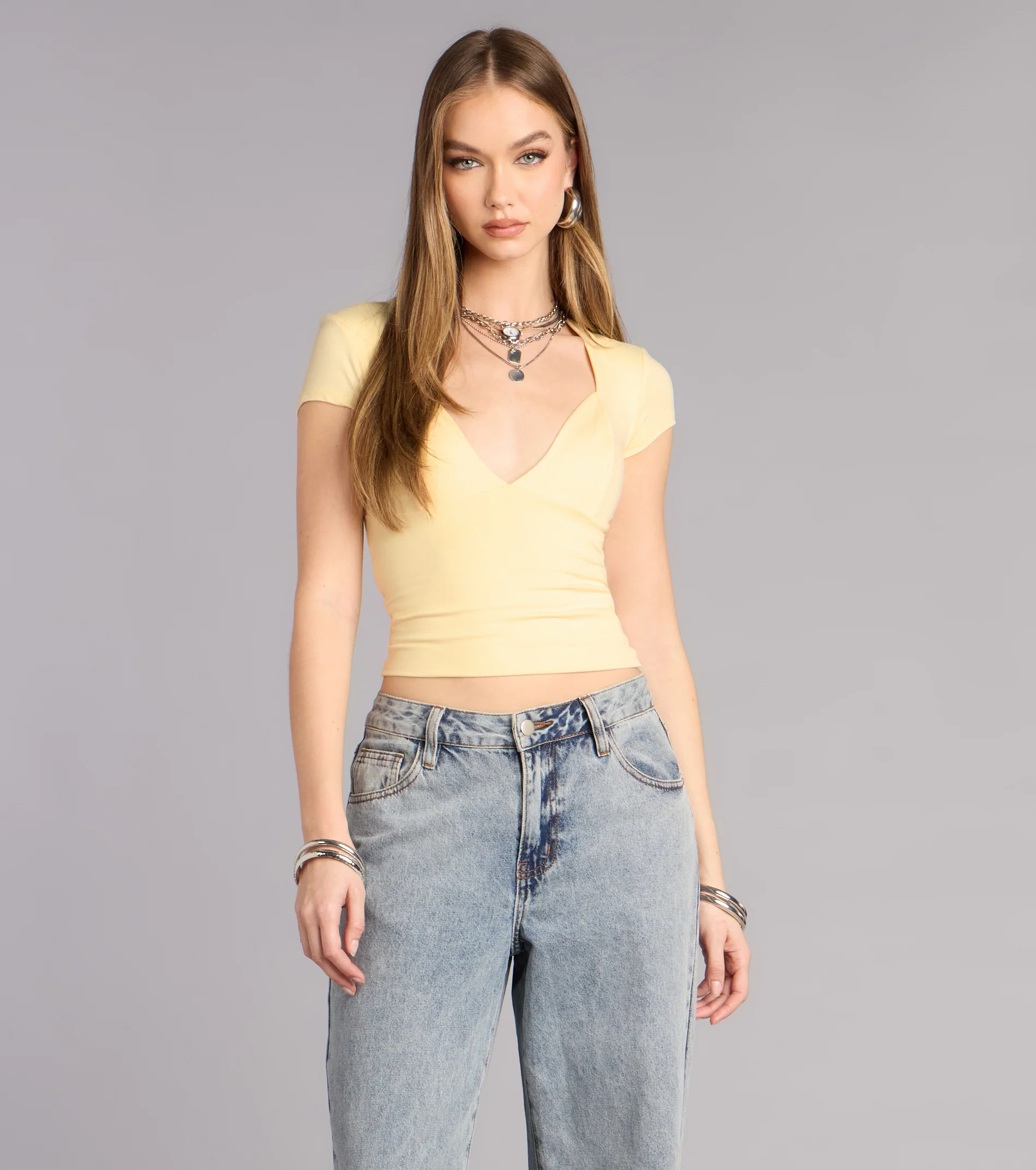 Lowkey Chic Short Sleeve V-Neck Top