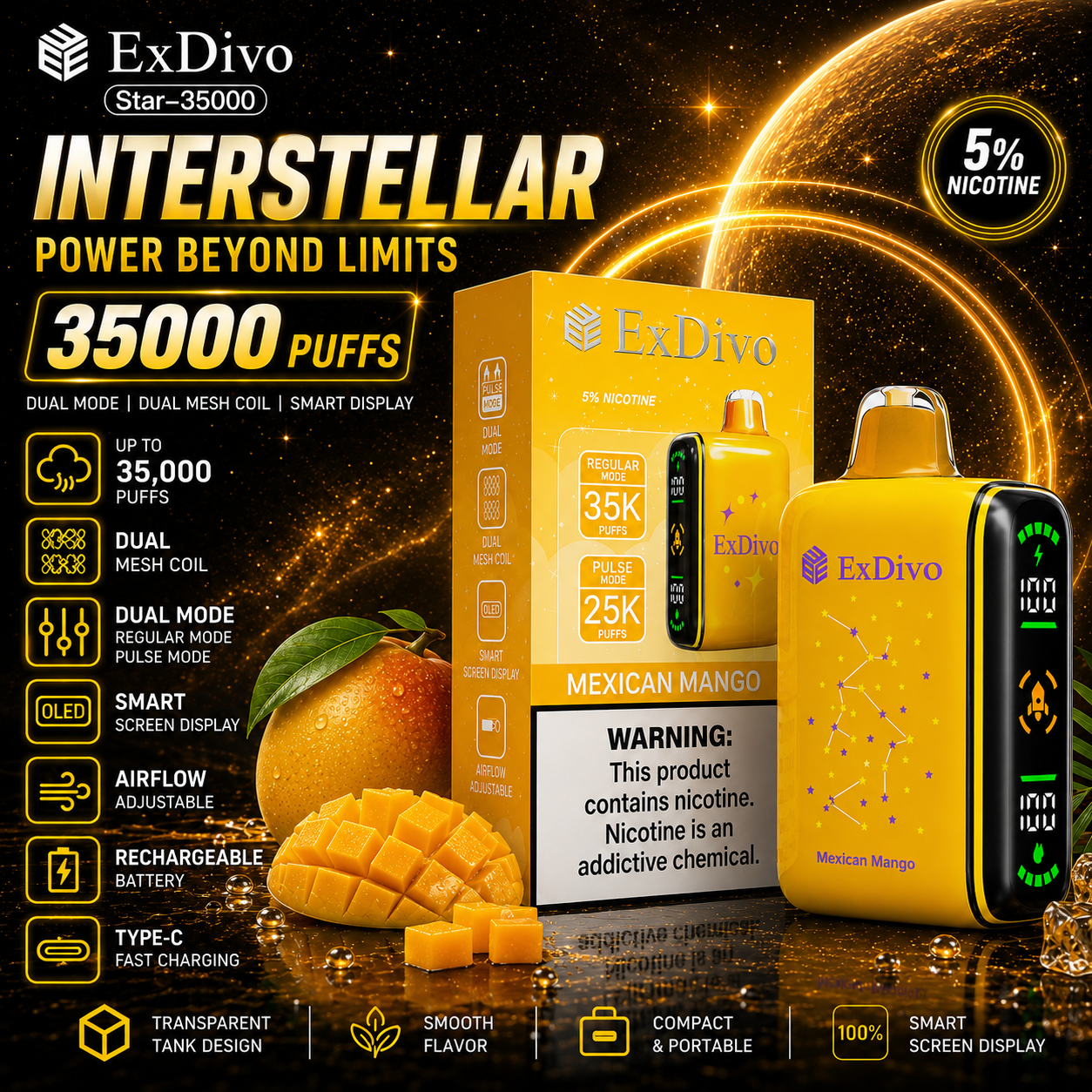 Mexican Mango - ExDivo INTERSTELLAR 35K Disposable Vape