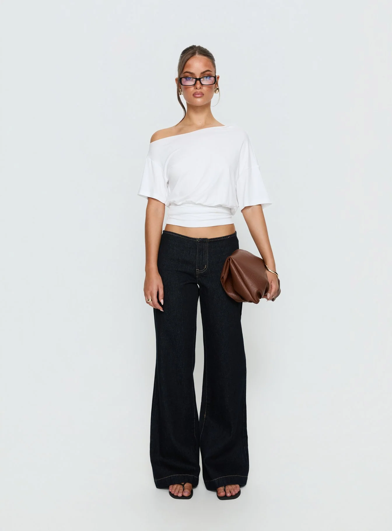 Buenos No Waist Low Rise Straight Leg Jeans Raw Denim