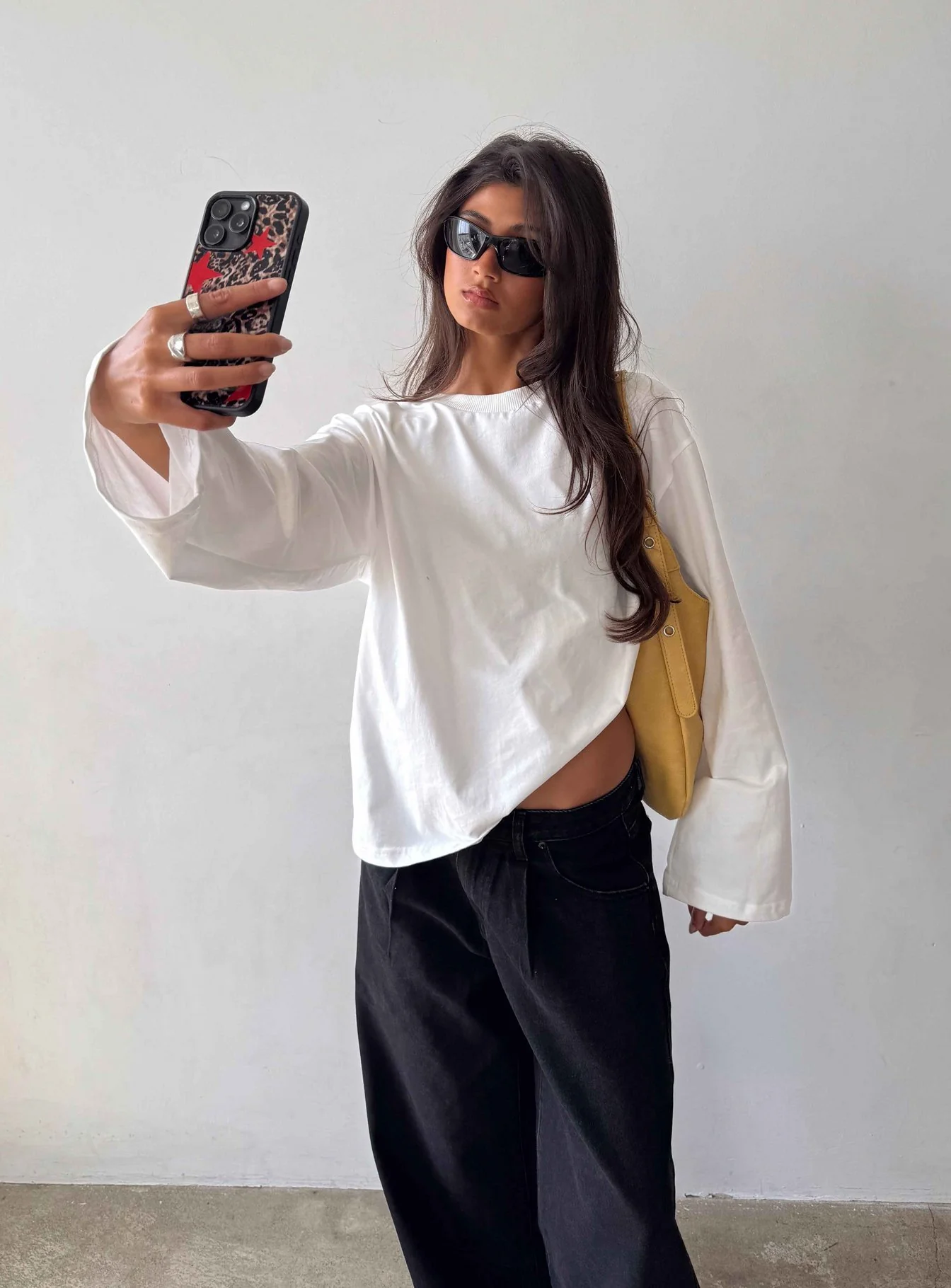 Settle Down Long Sleeve Top White