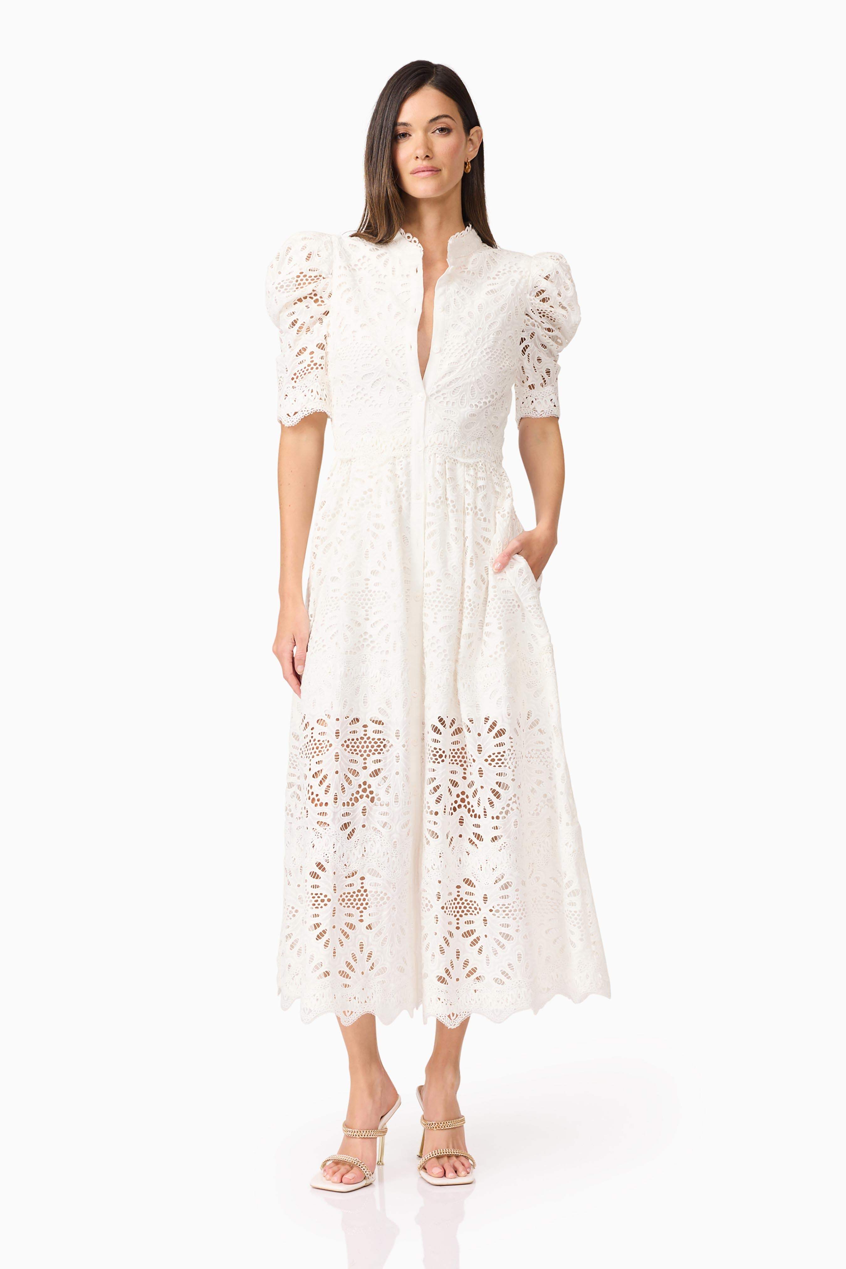 Carli Midi Shirt Dress in White