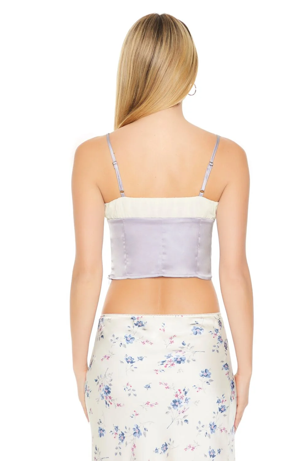 Cropped Satin Colorblock Cami