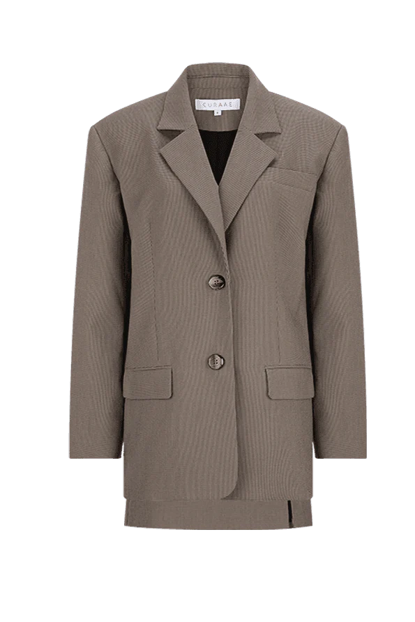 CURAAE Sydney Set in Brown Houndstooth