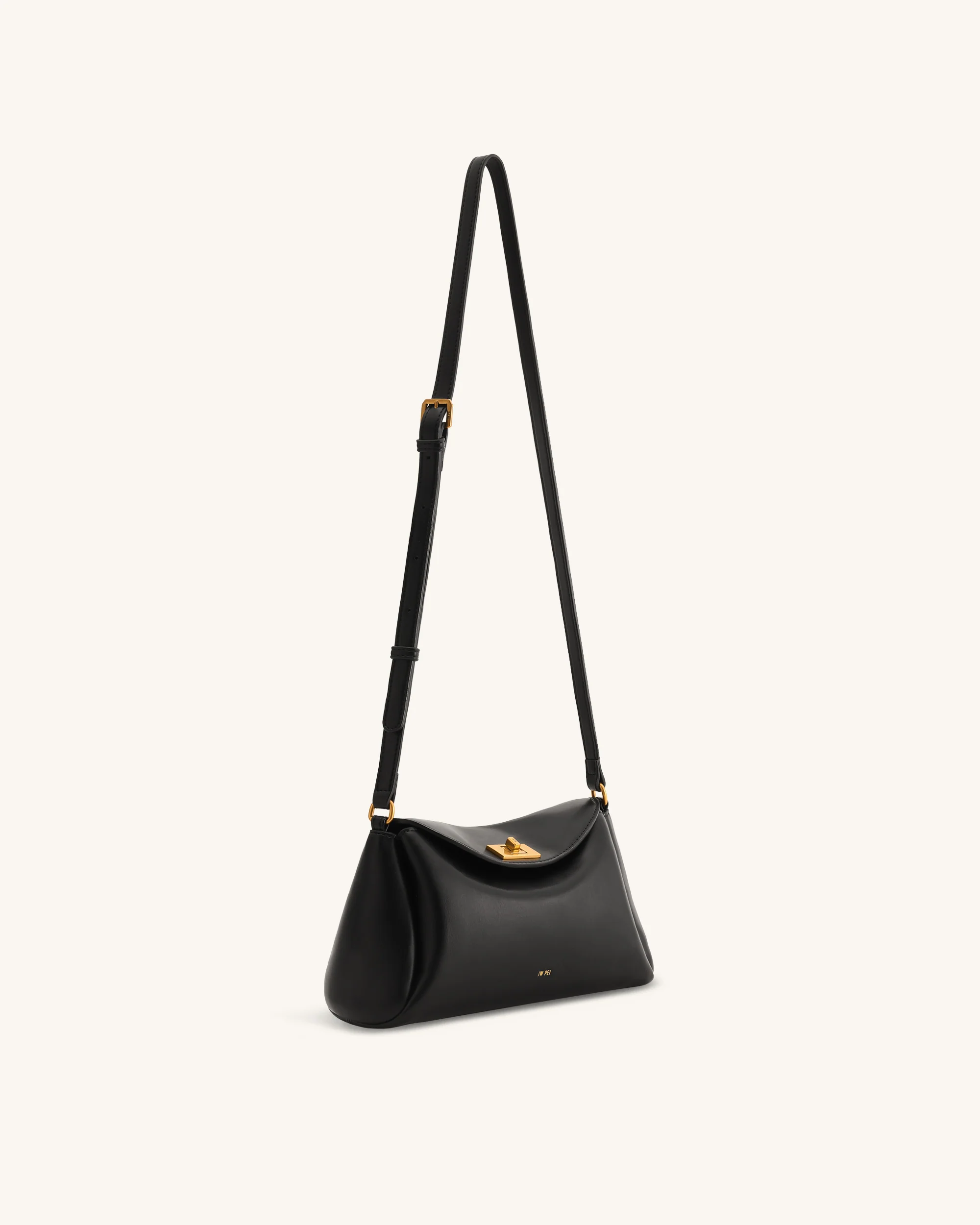 Greta Twist-Lock Crossbody Bag - Black