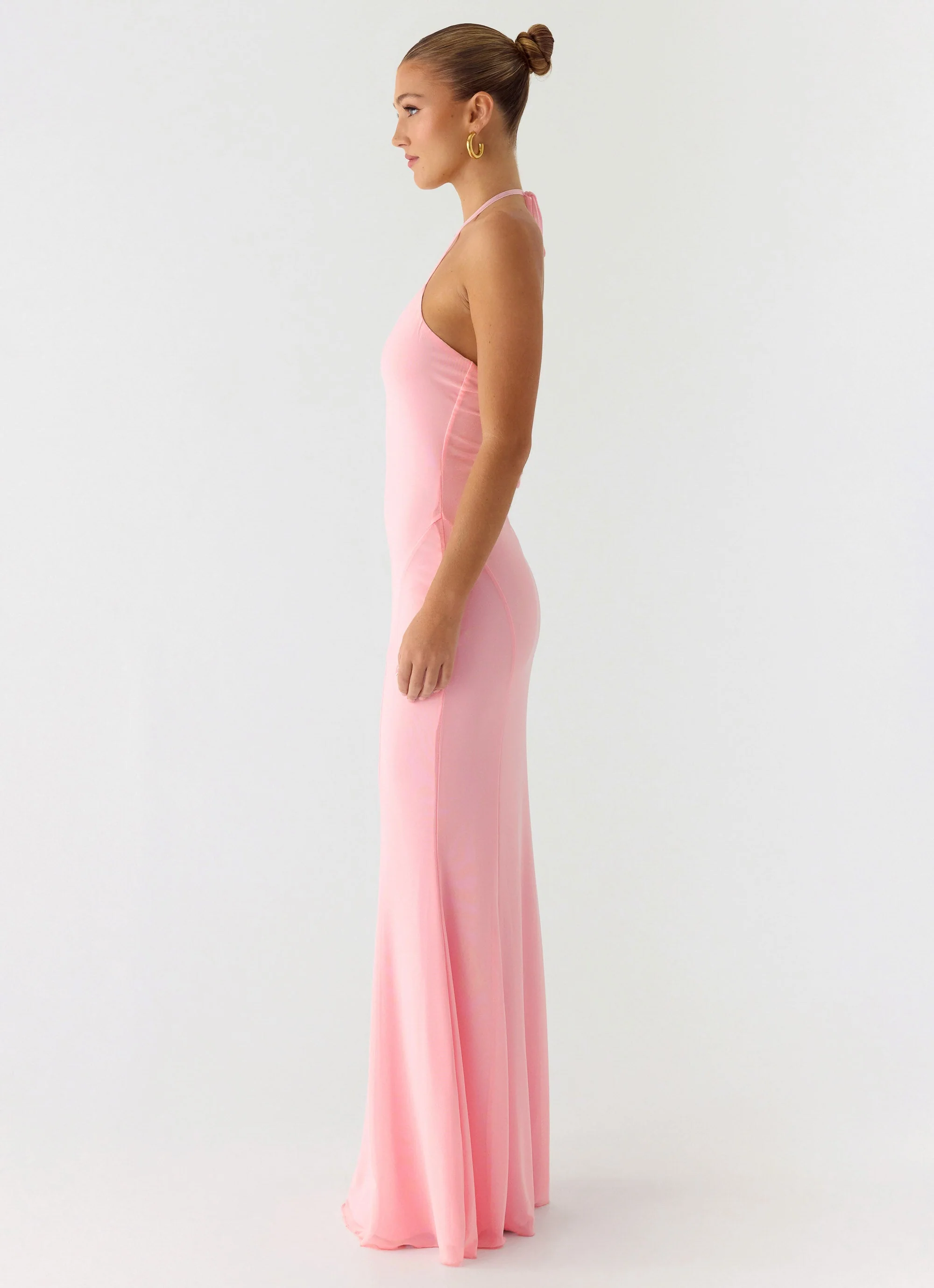 Jolin Halter Maxi Dress - Baby Pink