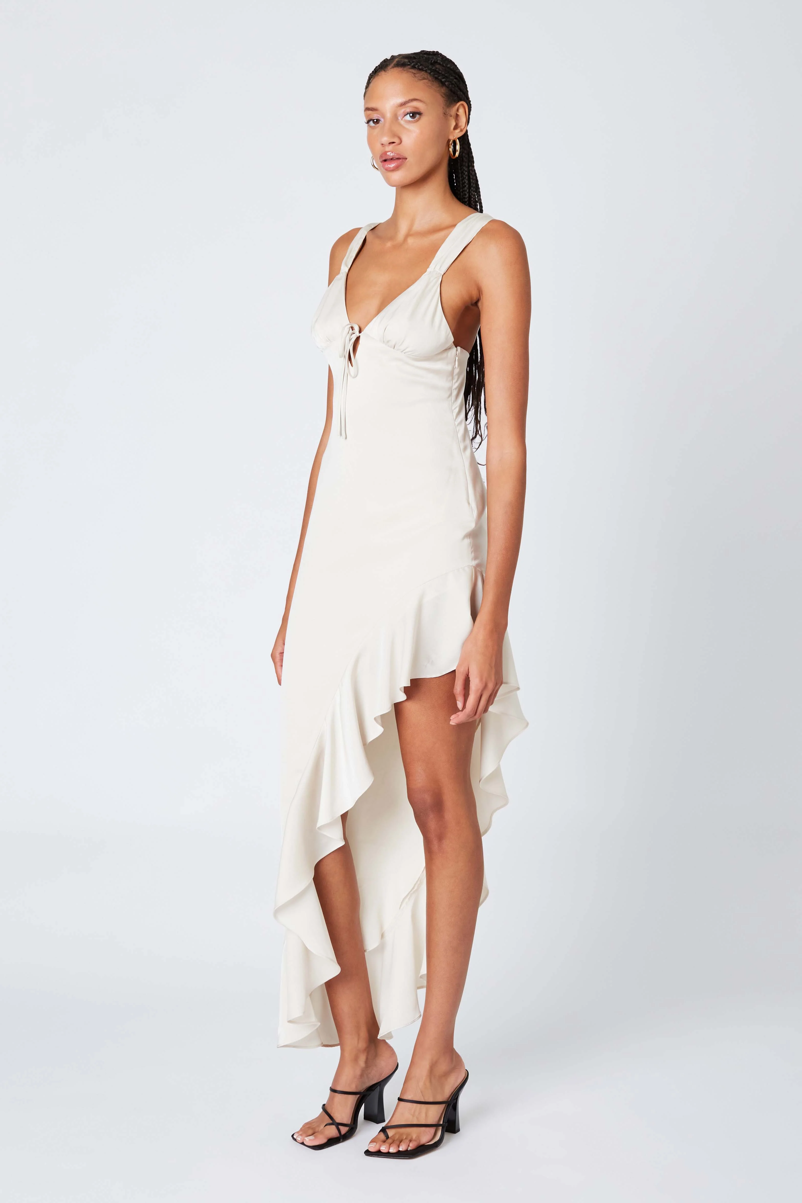 Satin High-low Midi Dress