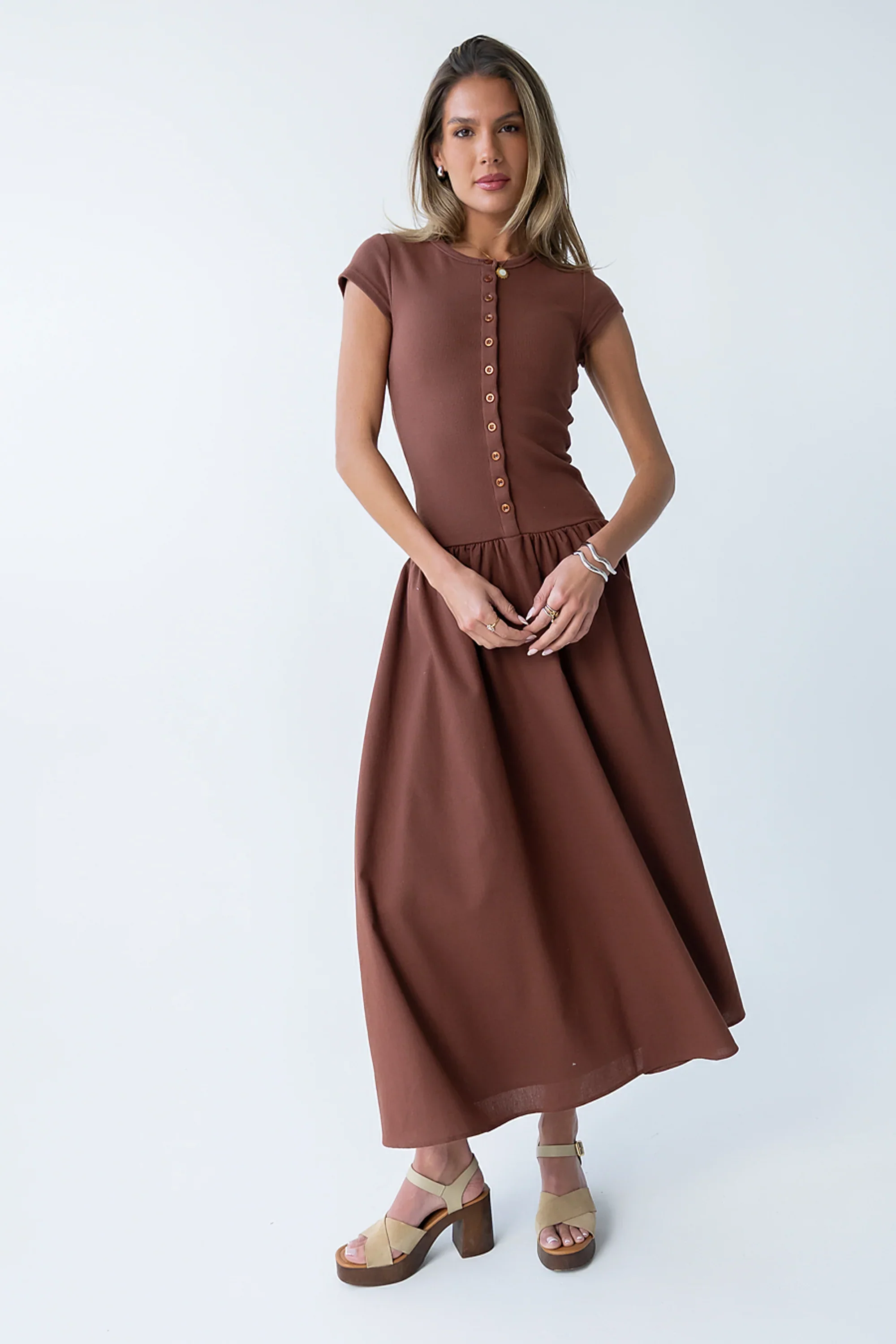 Bailee Maxi Dress in Red-Brown