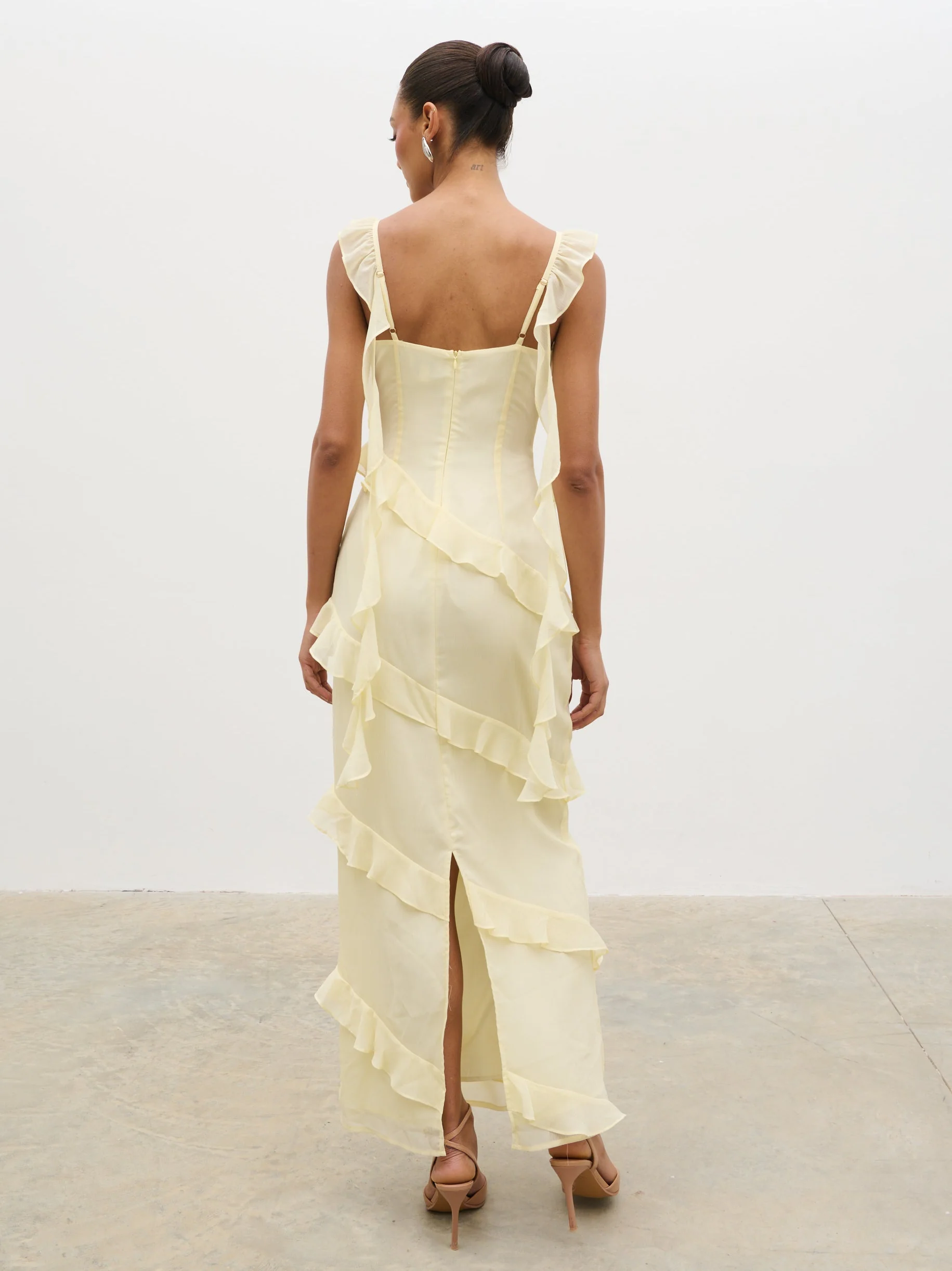 Rue Ruffle Maxi Dress - Lemon