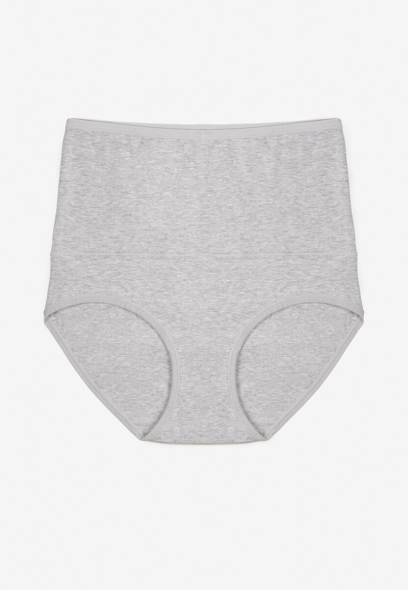 Szare Modelujące Majtki z Bawełny High Waist Nilionea