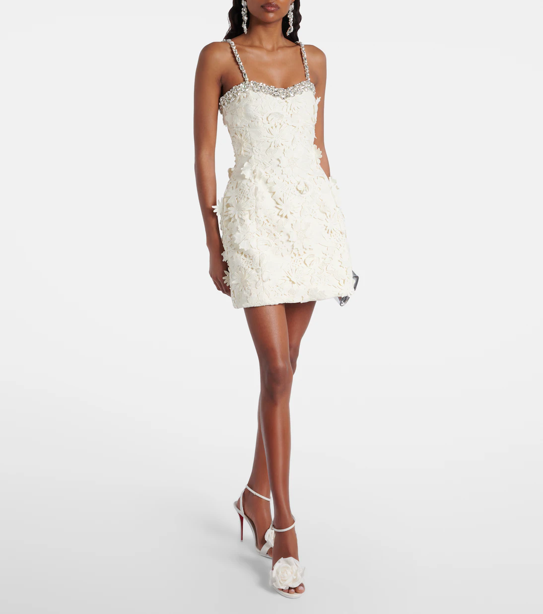 Leo Lin Sophie embellished lace mini dress