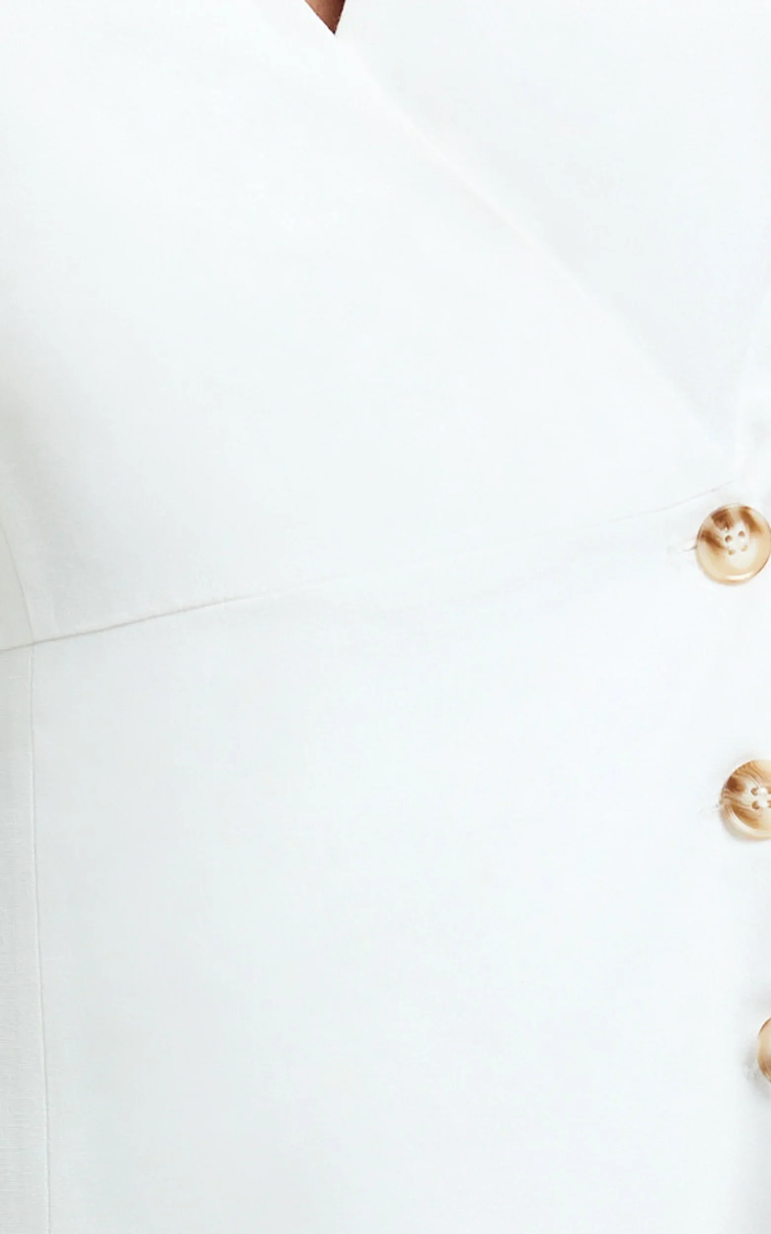 Ina Mini Dress - Wrap Over Button Down Dress in White