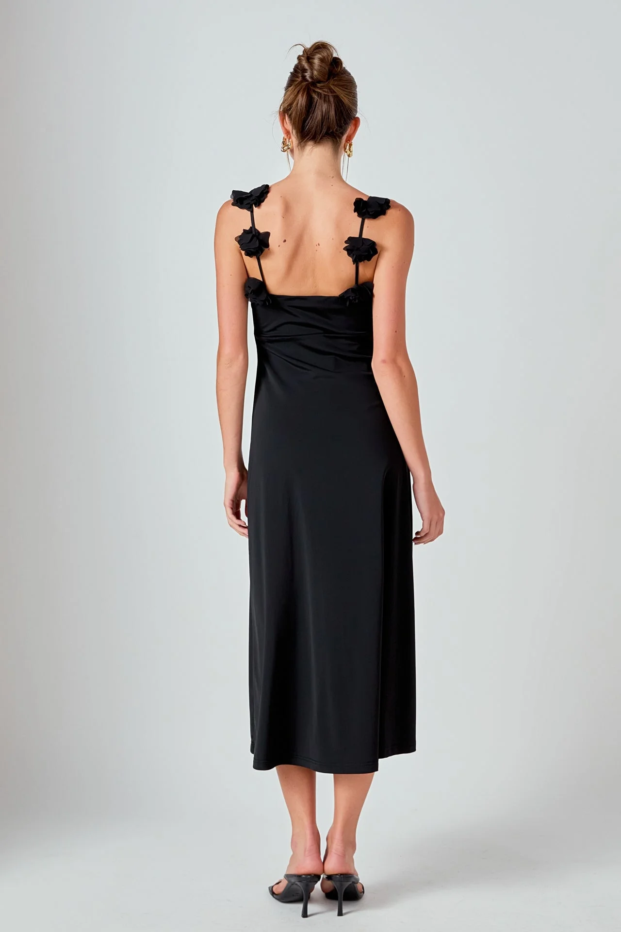 Rosette Shoulder Maxi Dress