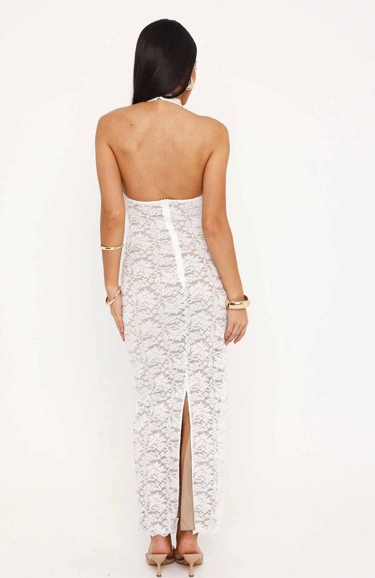 Destiny Lace Maxi Dress White - luluinthesky